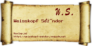 Weisskopf Sándor névjegykártya